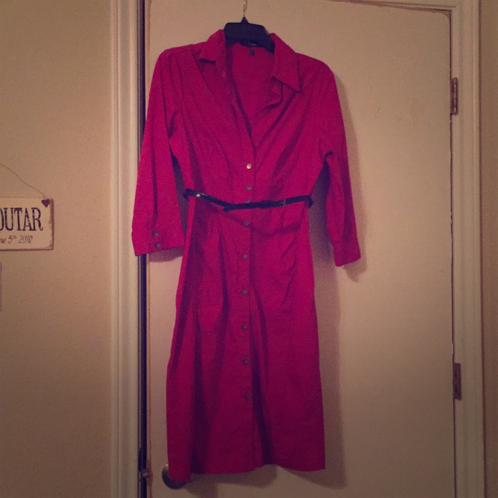 Fuchsia button up dress